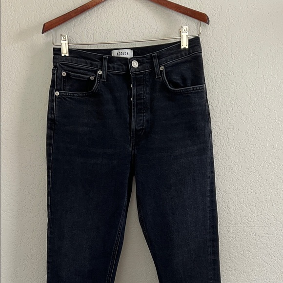 AGOLDE Riley High Rise Straight Crop in Black Pepper. Size 27 - Picture 3 of 10